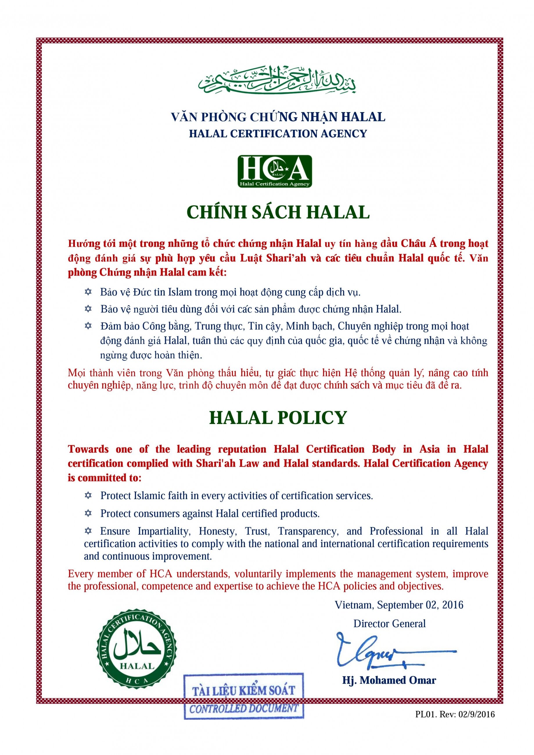 chứng nhận Halal